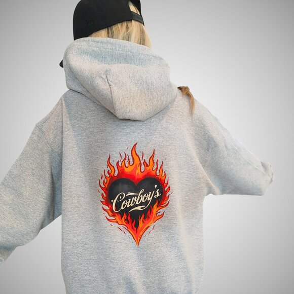 NWT Cowboys Flame Heart Hoodie - Picture 3 of 14
